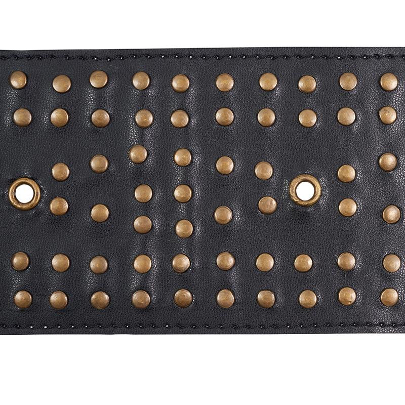 Studded Leather Black 76092 by Schumacher Designer Trim Luxe Lodge - Swanky Fabrics -