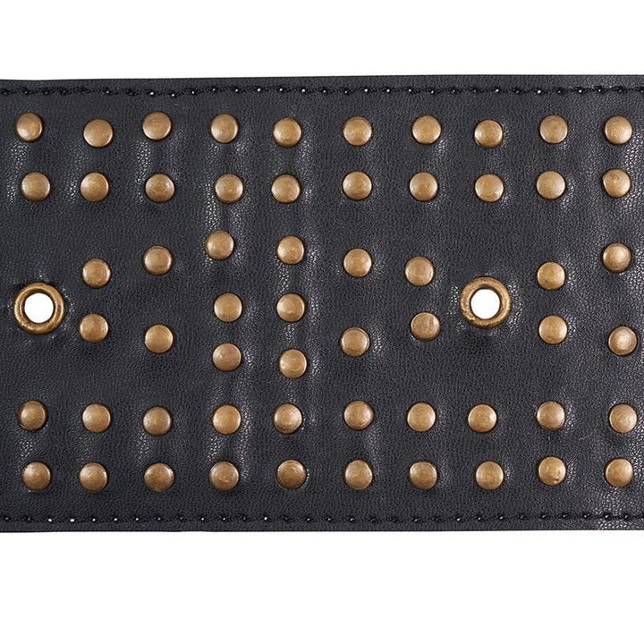 Studded Leather Black 76092 by Schumacher Designer Trim Luxe Lodge - Swanky Fabrics -