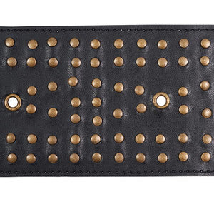 Studded Leather Black 76092 by Schumacher Trim