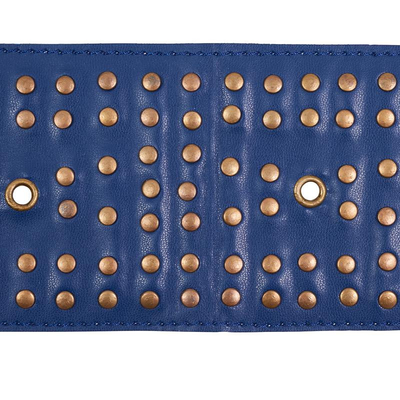 Studded Leather Navy 76093 by Schumacher Designer Trim Luxe Lodge - Swanky Fabrics -