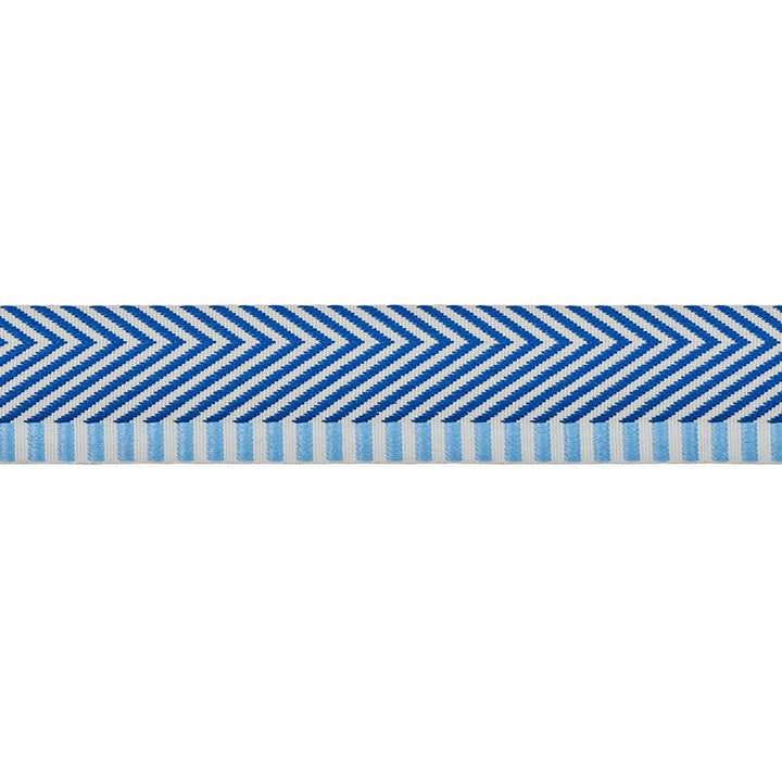 Chevron Twill Tape Blue 76113 by Schumacher Designer Trim Club Cavalier - Swanky Fabrics -