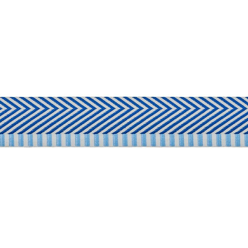 Chevron Twill Tape Blue 76113 by Schumacher Trim Club Cavalier - Fabric Carolina -