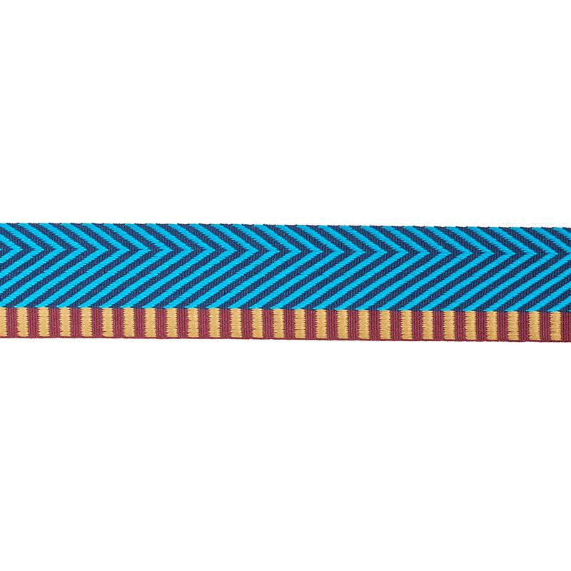 Chevron Twill Tape Peacock 76114 by Schumacher Designer Trim Club Cavalier - Swanky Fabrics -