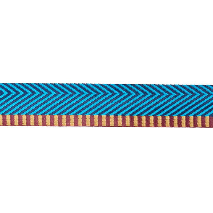 Chevron Twill Tape Peacock 76114 by Schumacher Designer Trim Club Cavalier - Swanky Fabrics -