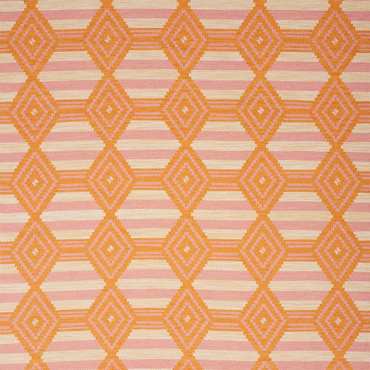 Manta Performance Pink & Orange 77440 by Schumacher Designer Fabric Open Sky 9.5" - Swanky Fabrics -