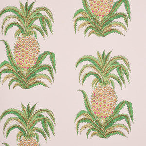 Pineapples Blush 5010451 by Schumacher Wallpaper