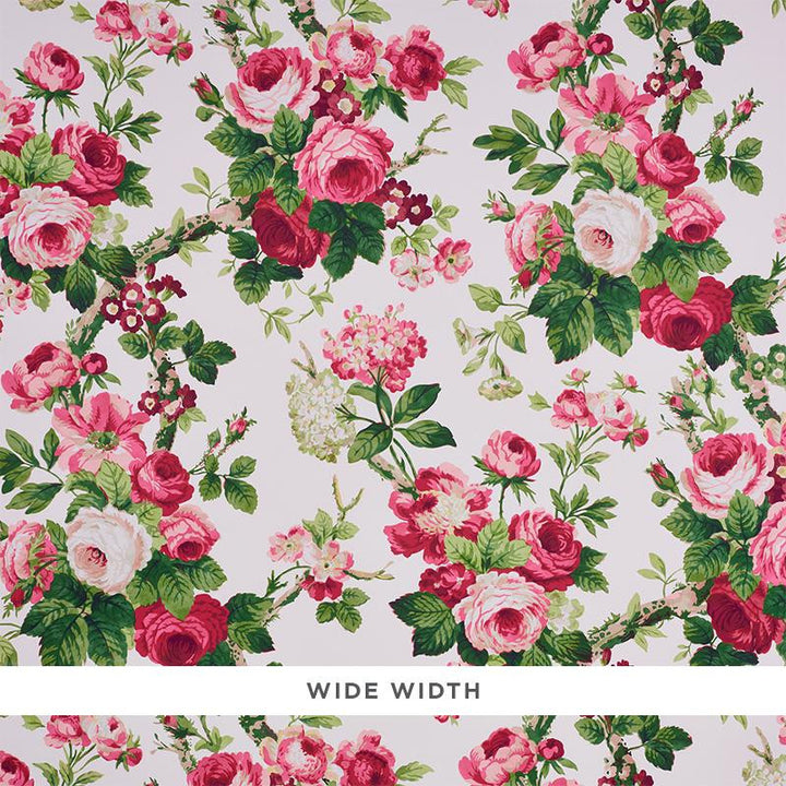 Nancy Floral Rose 5010840 by Schumacher Wallpaper Country Chic 27.75" - Fabric Carolina -