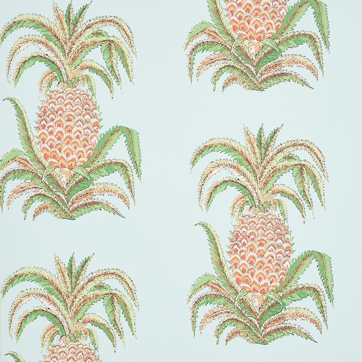 Pineapples Sky 5010450 by Schumacher Wallpaper Signature Schumacher 27.0" - Fabric Carolina -