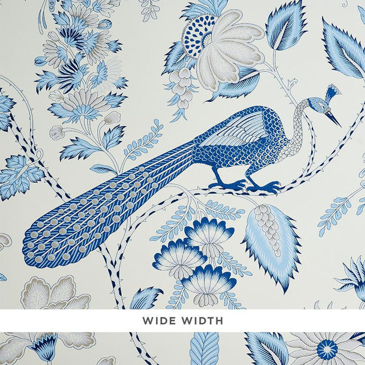 Campagne Bleu & Gris 5010511 by Schumacher Designer Wallpaper Signature Schumacher 18.0" - Swanky Fabrics -