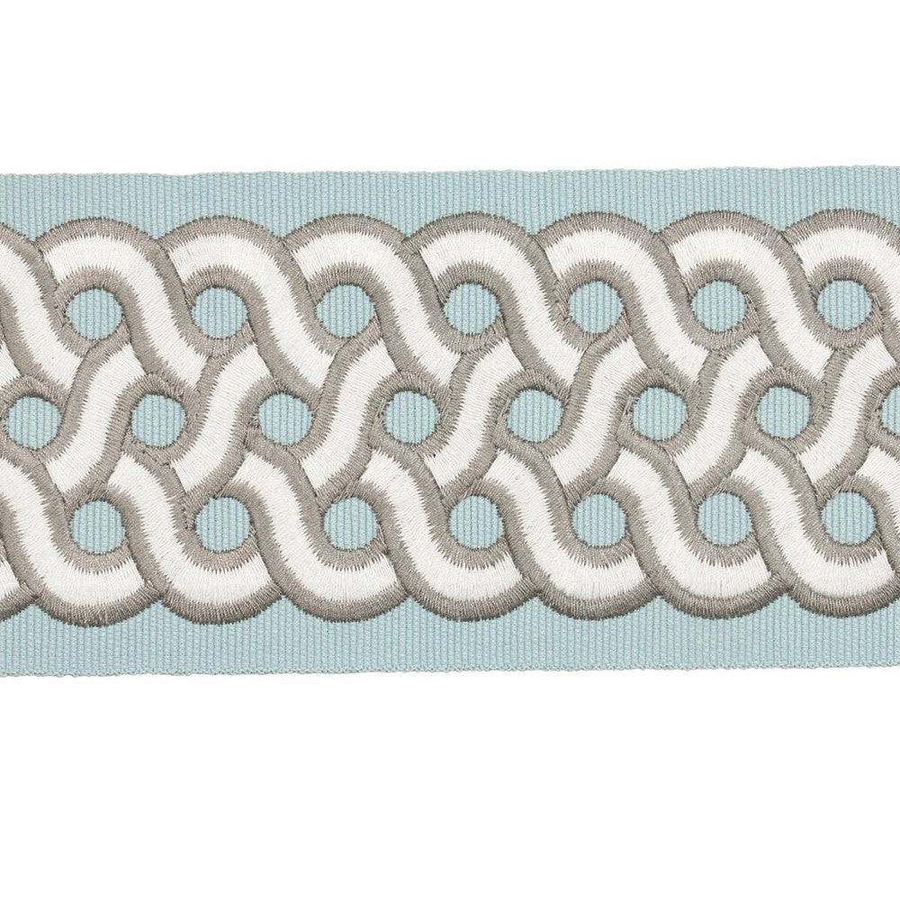 Mandeville Tape Sky 77154 by Schumacher Trim Statement Trims 3.0" - Fabric Carolina -
