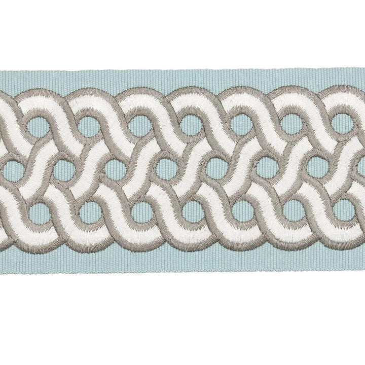 Mandeville Tape Sky 77154 by Schumacher Trim Statement Trims 3.0" - Fabric Carolina -
