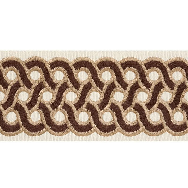 Mandeville Tape Chestnut 77151 by Schumacher Trim Timothy Corrigan 3.0" - Fabric Carolina -