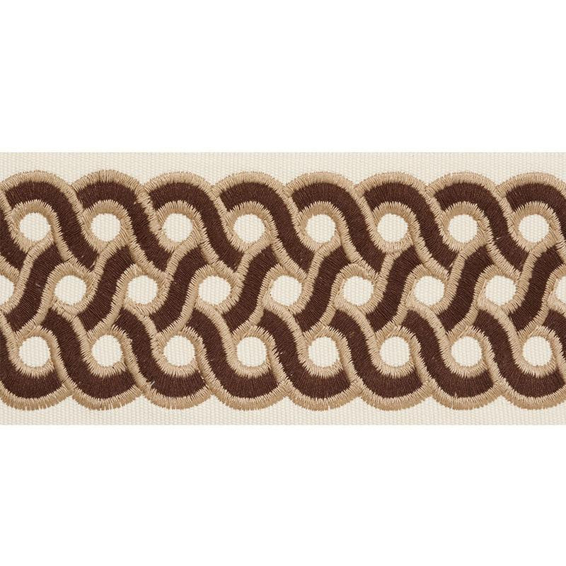 Mandeville Tape Chestnut 77151 by Schumacher Designer Trim Timothy Corrigan 3.0" - Swanky Fabrics -