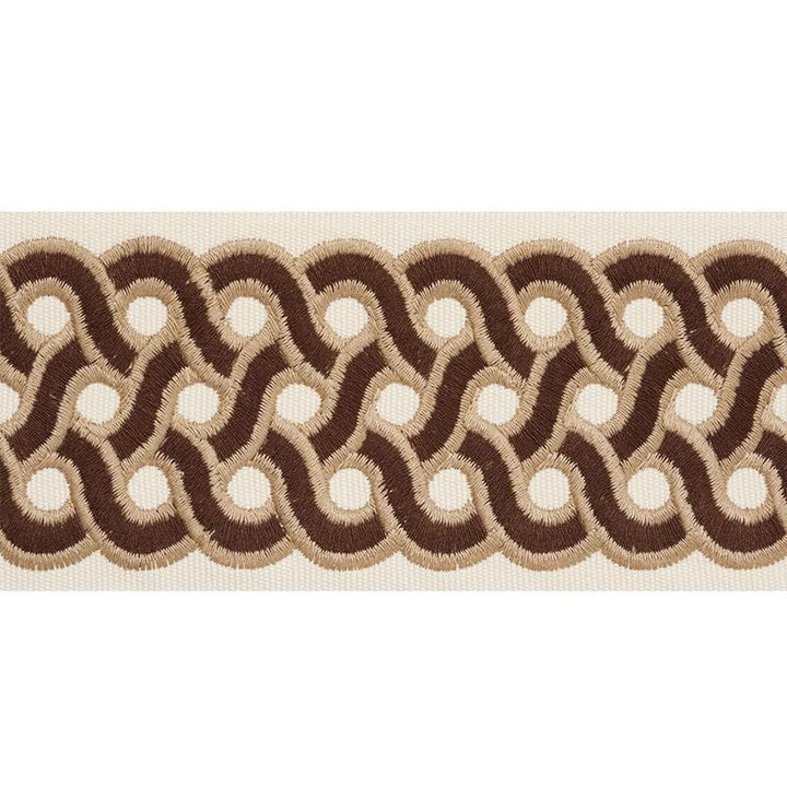 Mandeville Tape Chestnut 77151 by Schumacher Designer Trim Timothy Corrigan 3.0" - Swanky Fabrics -
