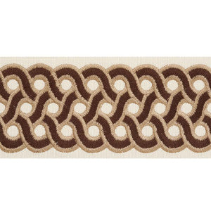 Mandeville Tape Chestnut 77151 by Schumacher Trim