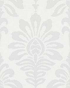 Light Grey Geometric Floral Wallpaper by Lucky Day