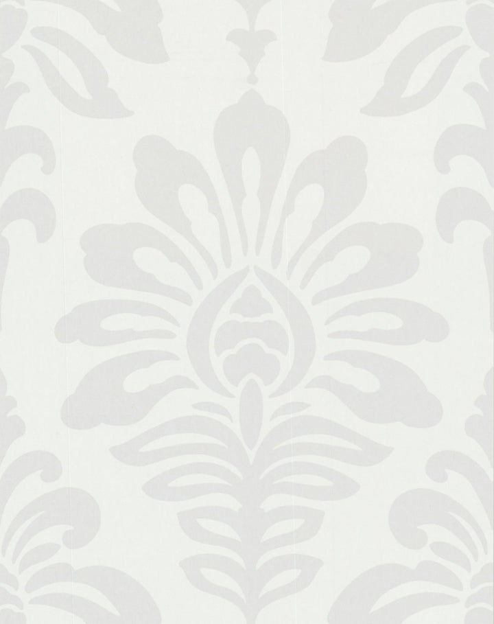 Light Grey Geometric Floral Wallpaper by Lucky Day Super Value Program Covers about 56.4 square feet Great Britain Unpasted 25-in repeat, straight match 20.5-in by 33-ft long roll - Fabric Carolina -