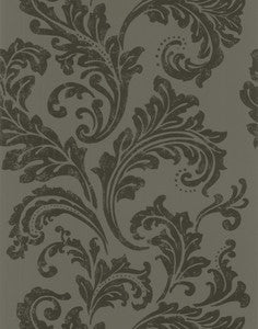 Charcoal Scroll Wallpaper by Lucky Day