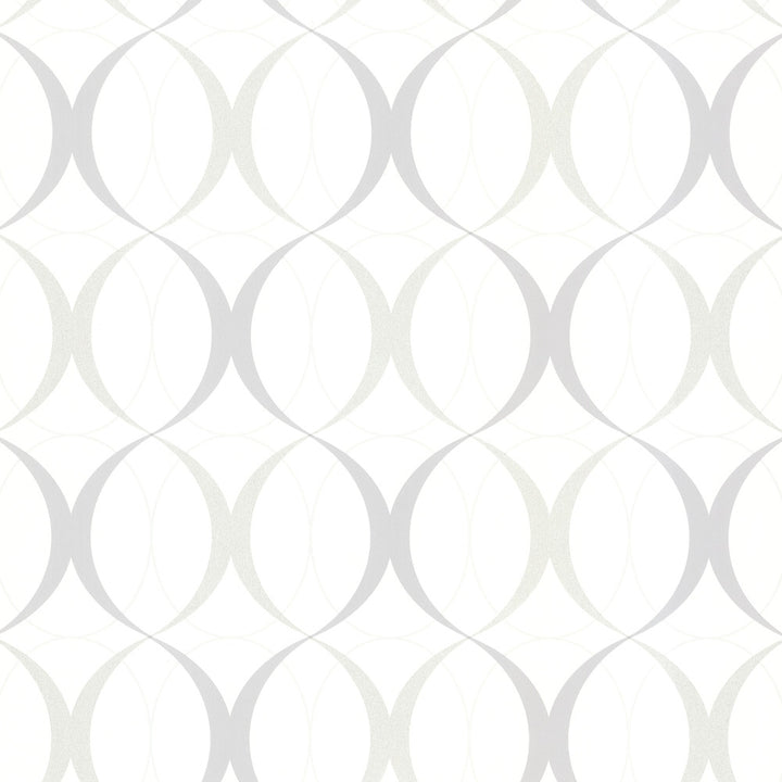 Circulate White Retro Orb Wallpaper by Beacon House Zinc Covers about 56.4 square feet 20.5-in by 33-ft long roll Unpasted 10.4 - Fabric Carolina -