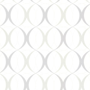 Circulate White Retro Orb Wallpaper by Beacon House