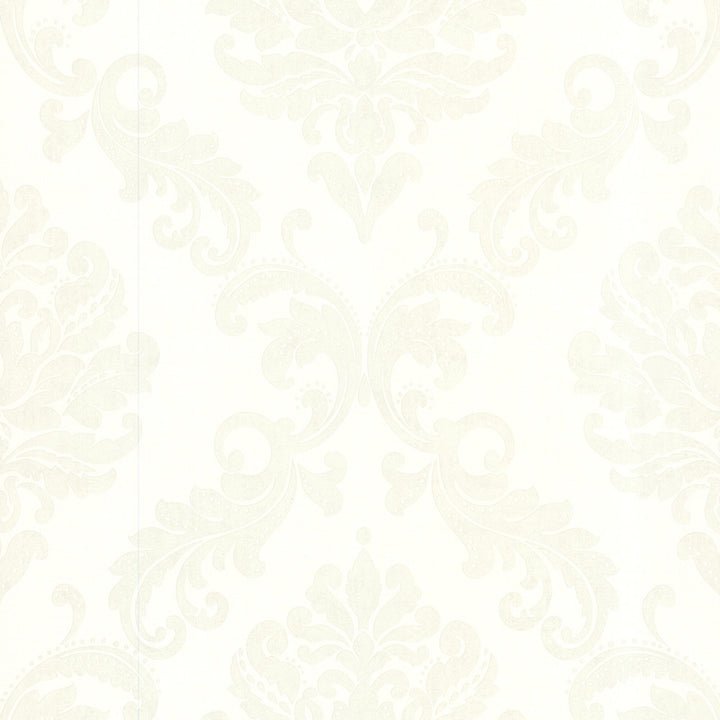 Sebastion Cream Damask Wallpaper by Beacon House Zinc Covers about 56.4 square feet 20.5-in by 33-ft long roll Unpasted 20.9 - Fabric Carolina -