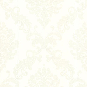 Sebastion Cream Damask Wallpaper by Beacon House