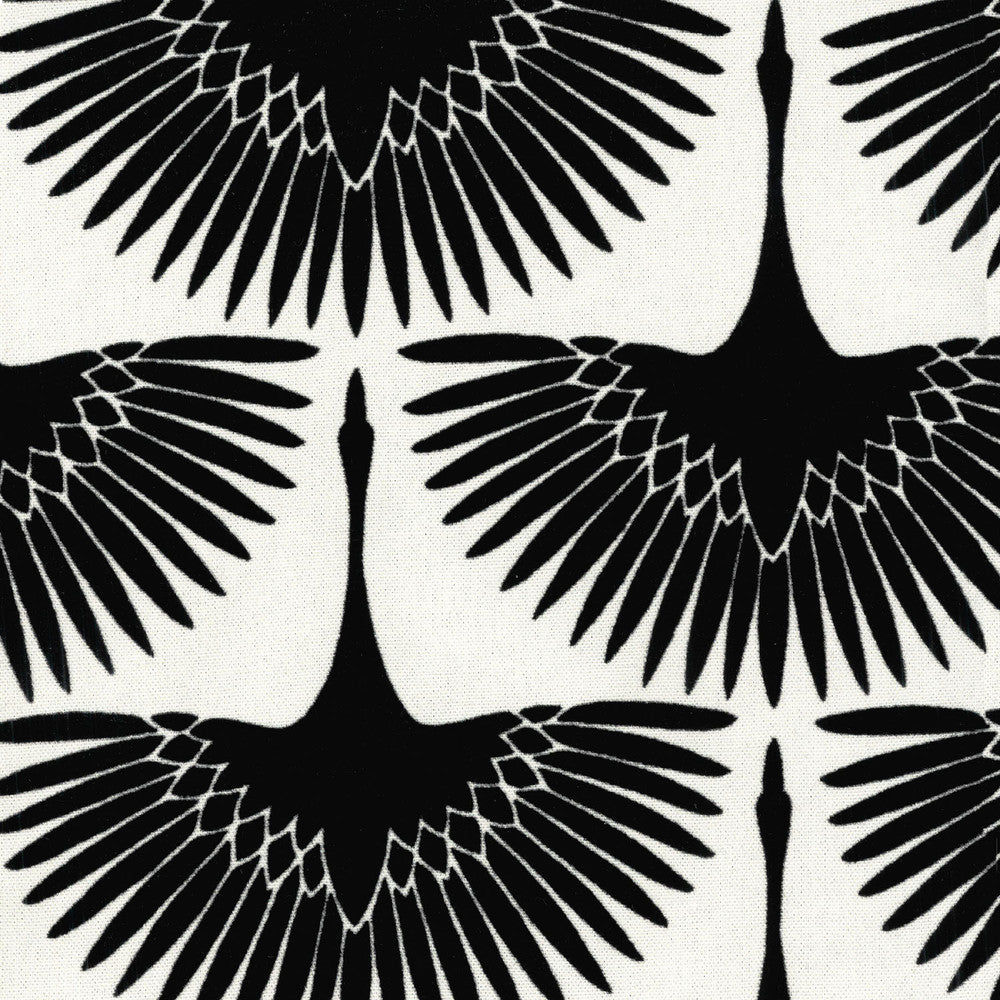 Flock Onyx 450050 by Genevieve Gorder Fabric - 100% Cotton With acrylic flock fibers China 3000 Horizontal: 4.5 and Vertical: 8.4 54 - Fabric Carolina -