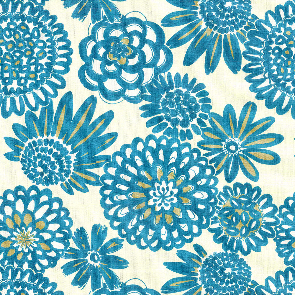 Flower Pops Peacock 450090 by Genevieve Gorder Fabric - 100% COTTON USA 15000 Horizontal: 27 and Vertical: 25 54 - Fabric Carolina -