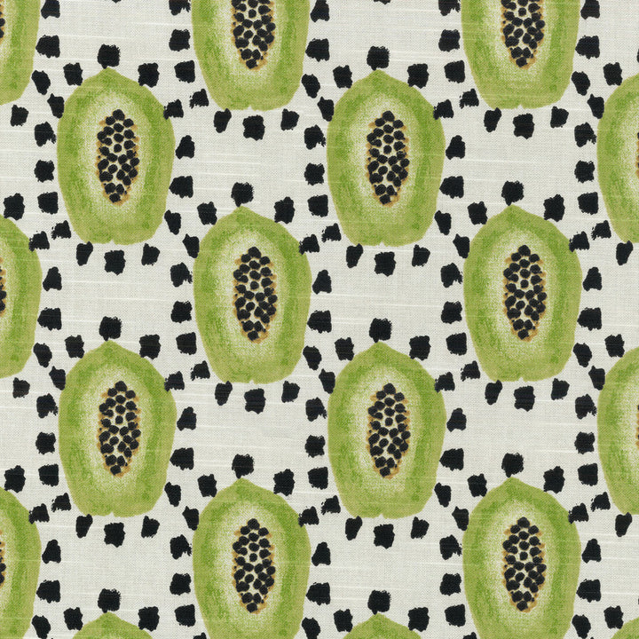 Maya Papayas Matcha 450281 by Genevieve Gorder Fabric SECOND VERSE 100% Cotton U.S.A. Wyzenbeek 51,000 Horizontal: 6.75" and Vertical: 6.75" 54" - Fabric Carolina -