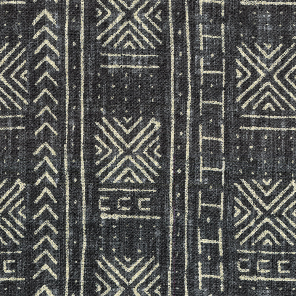 Mali Mud Cloth Inked 450300 by Genevieve Gorder Fabric - 55%Linen 45%Rayon China 24000 Horizontal: 13.5 and Vertical: 13.5 54 - Fabric Carolina -