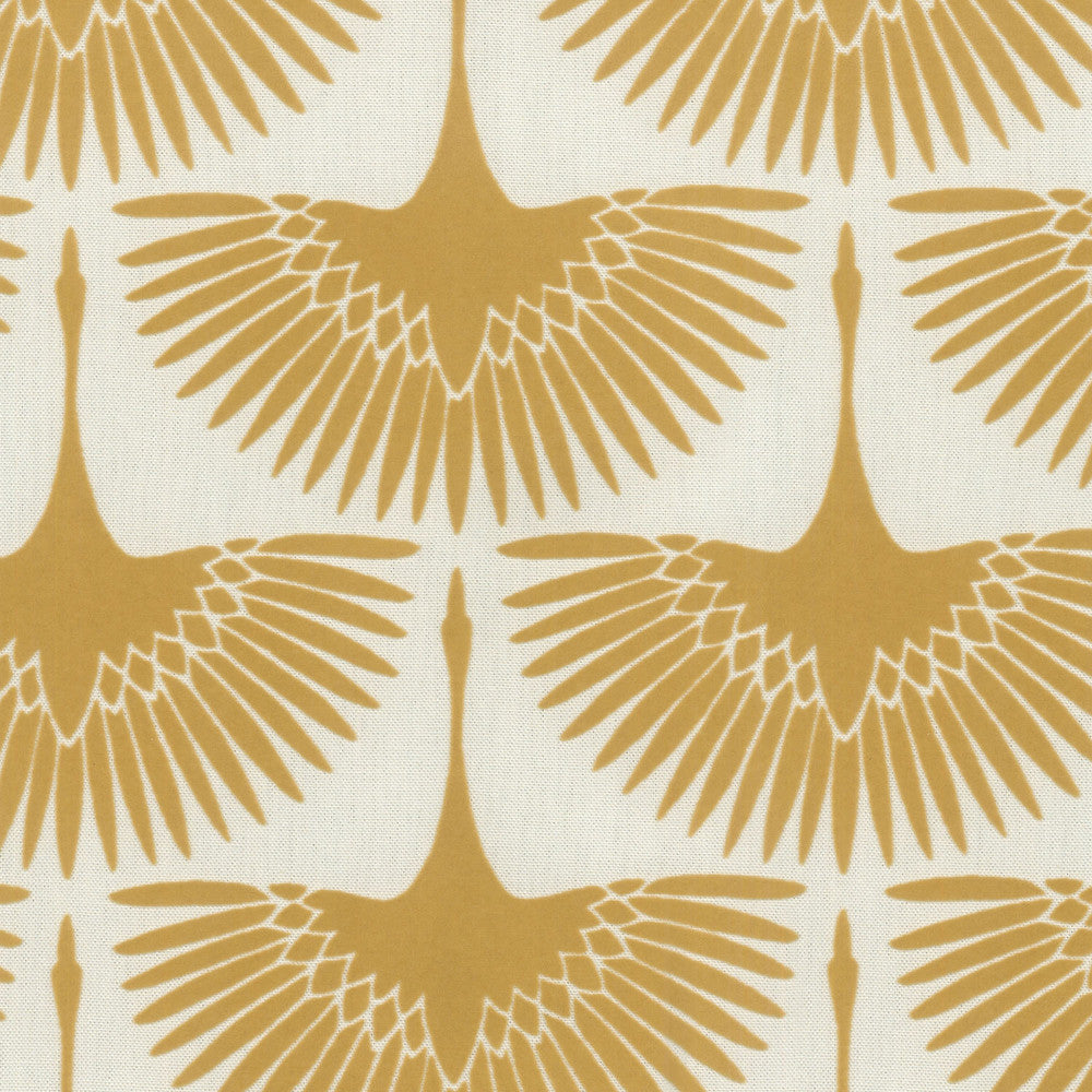 Flock Oro 450320 by Genevieve Gorder Fabric - 100% Cotton W/acrylic flock fiber CHINA 3000 Horizontal: 4.5 and Vertical: 8.4 54 - Fabric Carolina -
