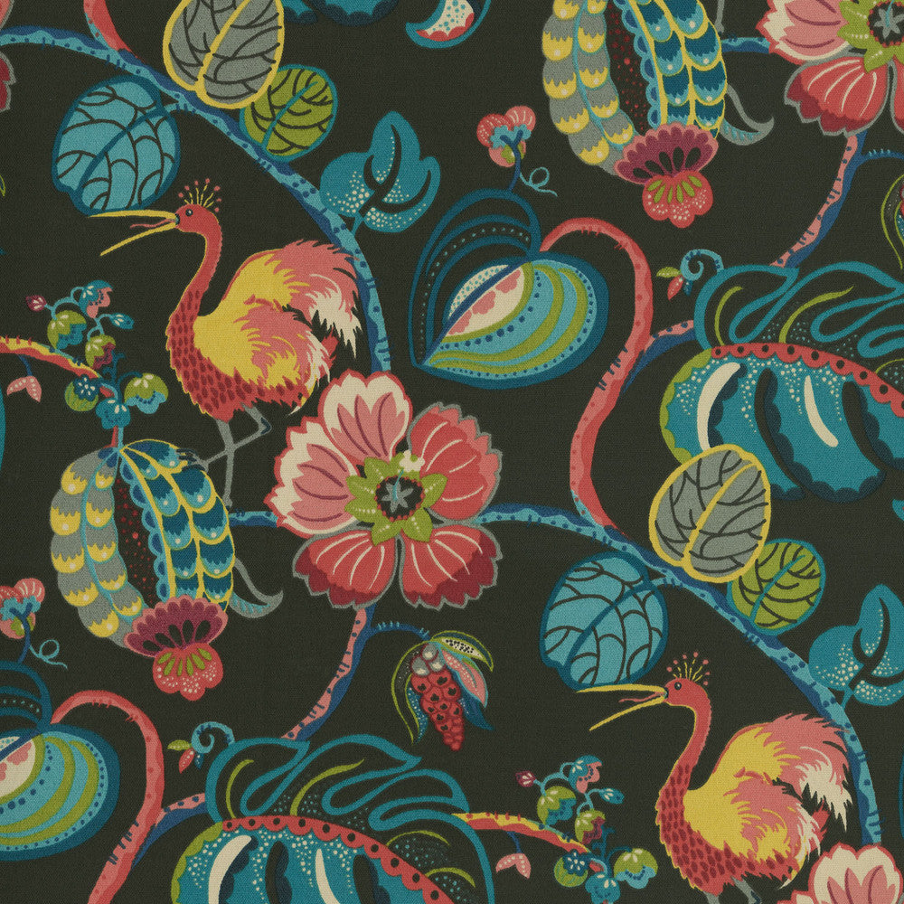Od Tropical Fete Ebony 450402 by Genevieve Gorder Fabric - 100% SPUN Polyester PAKISTAN 51000 Horizontal: 9 and Vertical: 18 54 - Fabric Carolina -