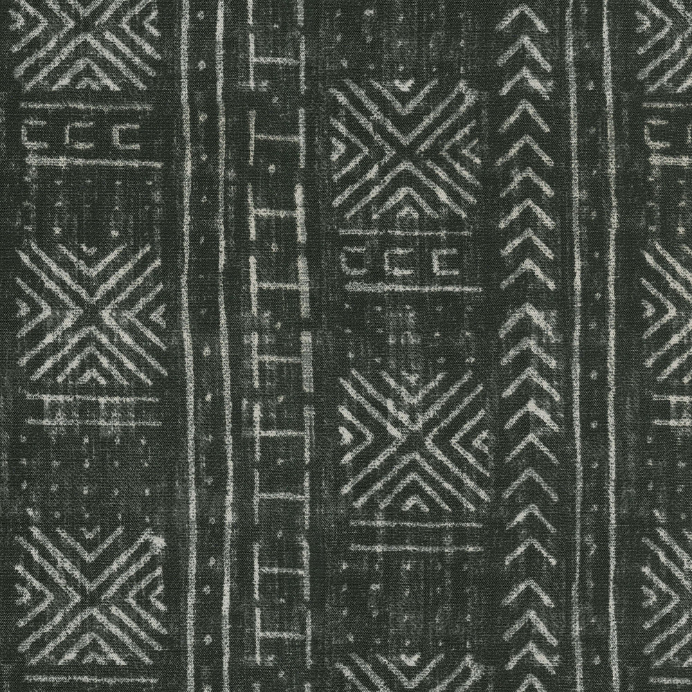 Od Mali Mud Cloth Ebony 450452 by PKL Studio Fabric - 100% Spun Polyester PAKISTAN 51000 Horizontal: 13.5 and Vertical: 13.5 54 - Fabric Carolina -