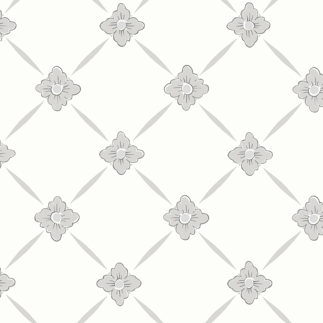 Linné - Grey And Silver by Schumacher Wallcovering