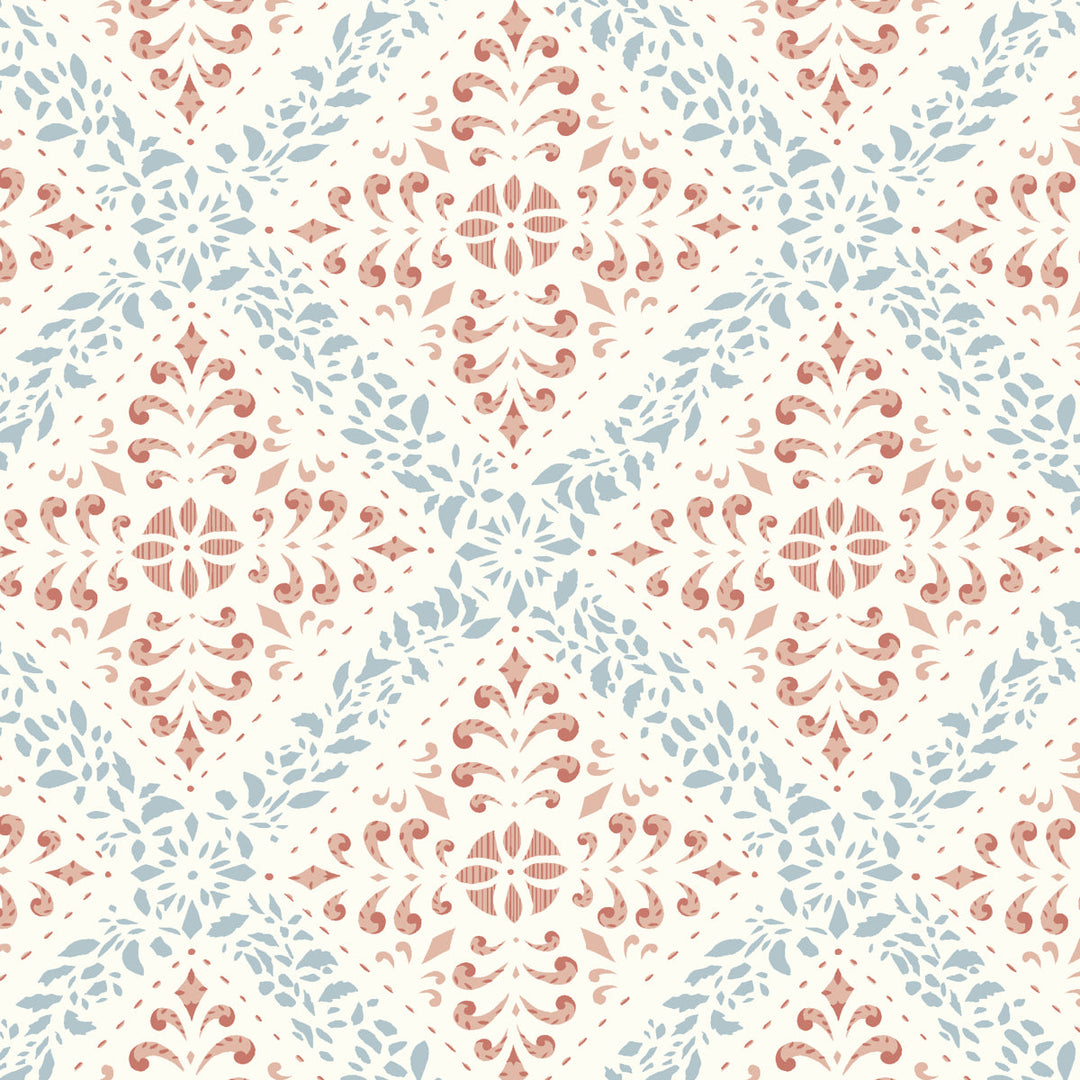 Nyborg - Blue And Red by Schumacher Wallcovering