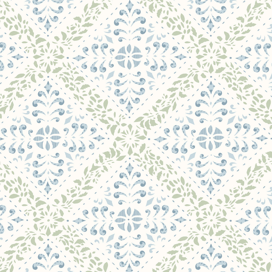 Nyborg - Blue And Green by Schumacher Wallcovering