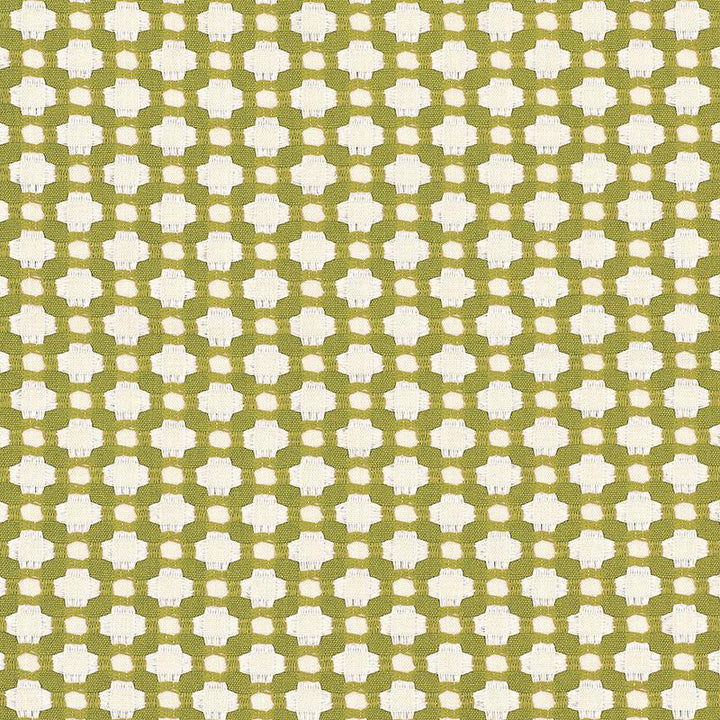 Betwixt Grass/Ivory 62614 by Schumacher Fabric Essentials: Small-Scale Upholstery 1.62" - Fabric Carolina -