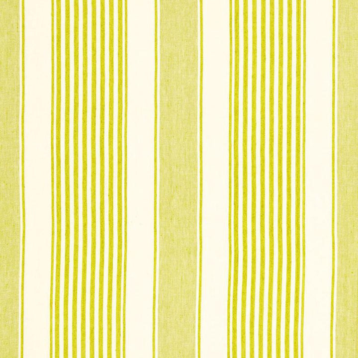 Summerville Linen Stripe Limeade 66091 by Schumacher Fabric Sea Island Stripe 13.5" - Fabric Carolina -