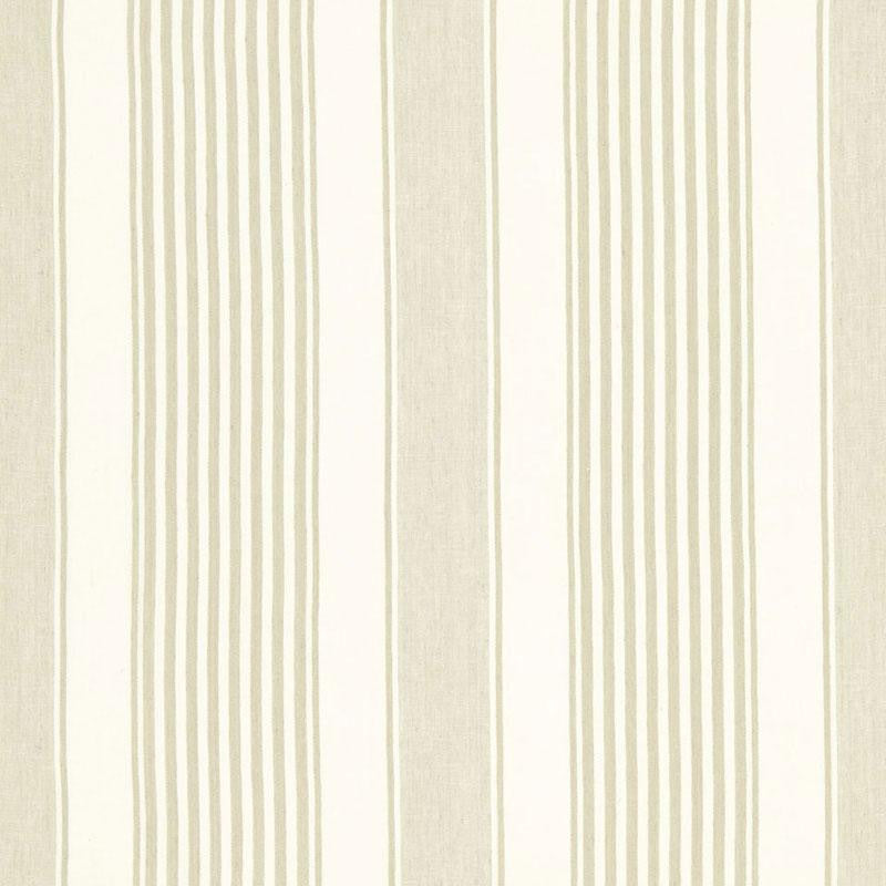 Summerville Linen Stripe Dune 66093 by Schumacher Fabric Sea Island Stripe 13.5" - Fabric Carolina -