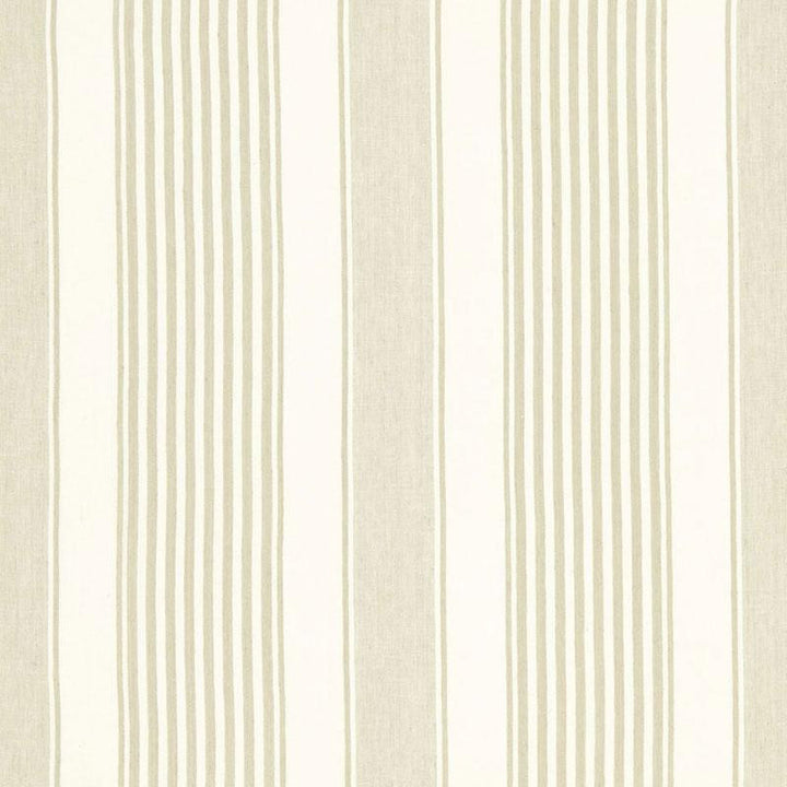 Summerville Linen Stripe Dune 66093 by Schumacher Fabric Sea Island Stripe 13.5" - Fabric Carolina -