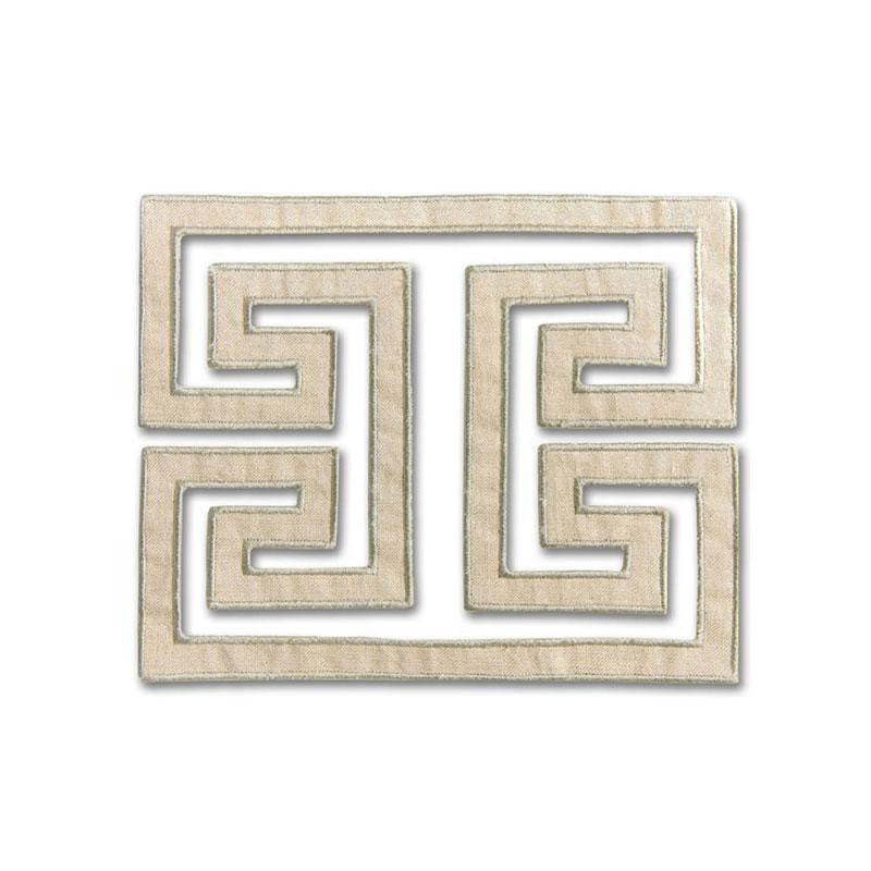 Madame Wu Appliqu Greige 66131 by Schumacher Designer Trim Mary Mcdonald 8.0" - Swanky Fabrics -
