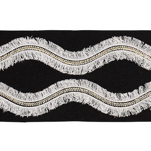 Ogee Embroidered Tape Black 74334 by Schumacher Trim