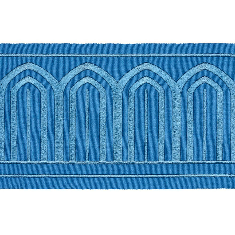 Arches Embroidered Tape Wide Teal 81161 by Schumacher Trim Miles Redd 5.3" - Fabric Carolina -