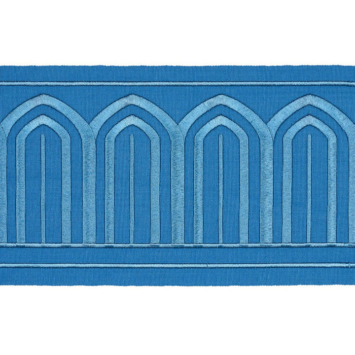 Arches Embroidered Tape Wide Teal 81161 by Schumacher Trim Miles Redd 5.3" - Fabric Carolina -