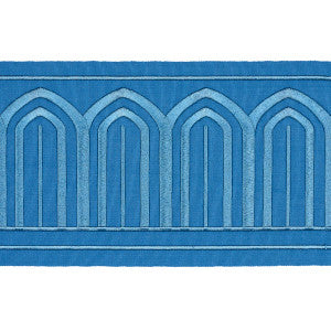 Arches Embroidered Tape Wide Teal 81161 by Schumacher Trim