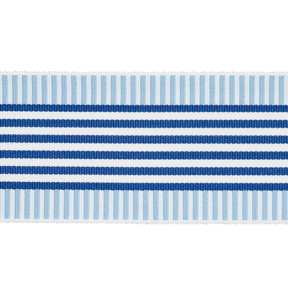 Keket Stripe Tape Blues 81690 by Schumacher Designer Trim Victor Glemaud - Swanky Fabrics -