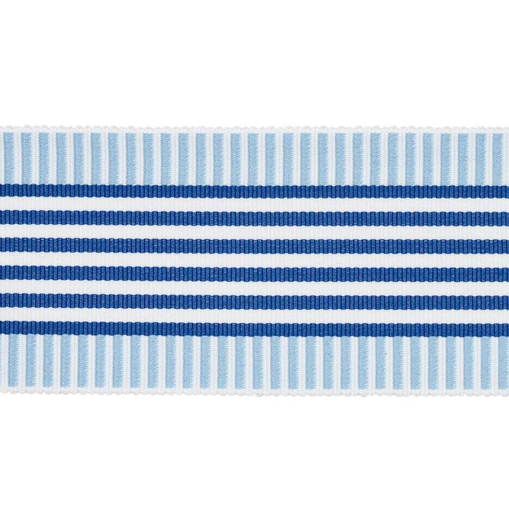 Keket Stripe Tape Blues 81690 by Schumacher Designer Trim Victor Glemaud - Swanky Fabrics -