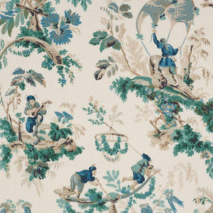 Plaisirs De La Chine Emerald & Peacock 172854 by Schumacher Fabric