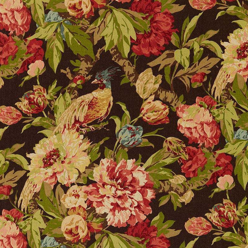 Ashbourne Peony Chestnut 173830 by Schumacher Fabric Orient Express 27.0" - Fabric Carolina -