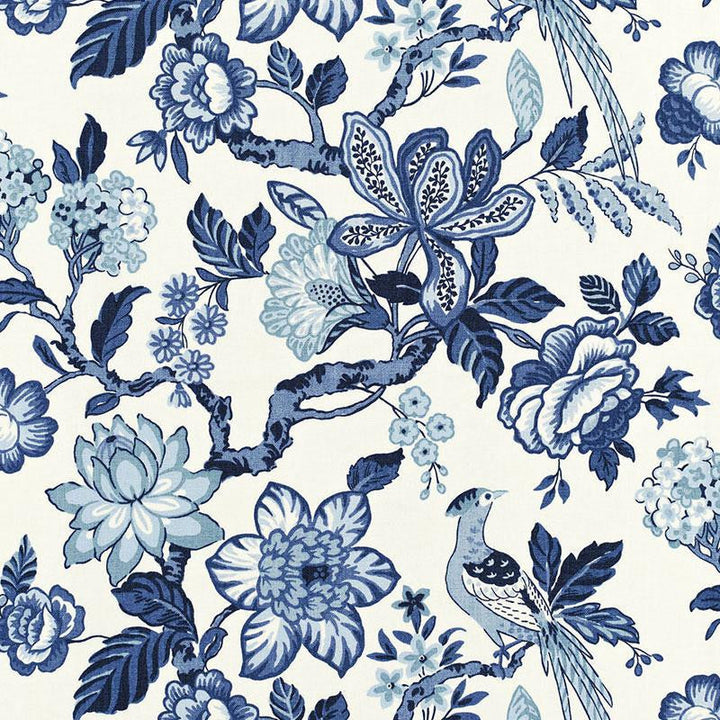 Huntington Gardens Bleu Marine 175560 by Schumacher Designer Fabric Timothy Corrigan 27.0" - Swanky Fabrics -